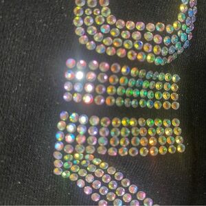 Black Top with Colorful Rhinestone Design